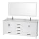Option White / White Carrara Marble Top / Brushed Chrome