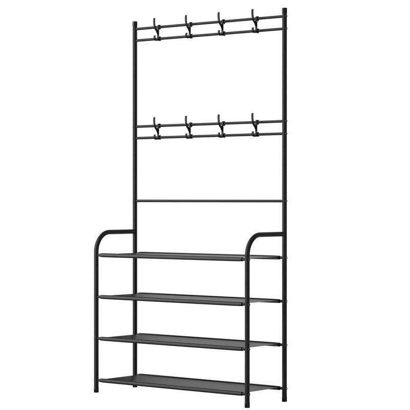 Entryway Coat Hat Rack Stand Clothes Shoe Organizer