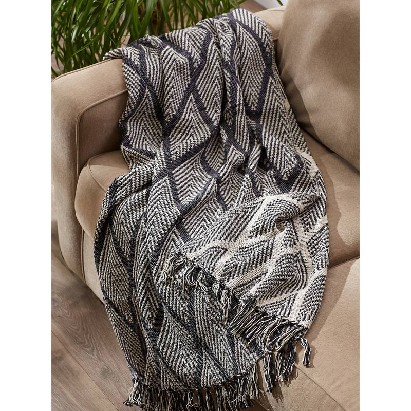 DII Natural Tone Multi Diamond Throw