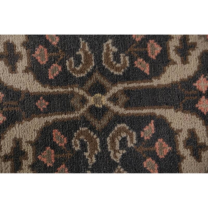 Gray Oushak Indian Runner Rug Handmade Floral Wool Carpet - 2'6"x 7'10"