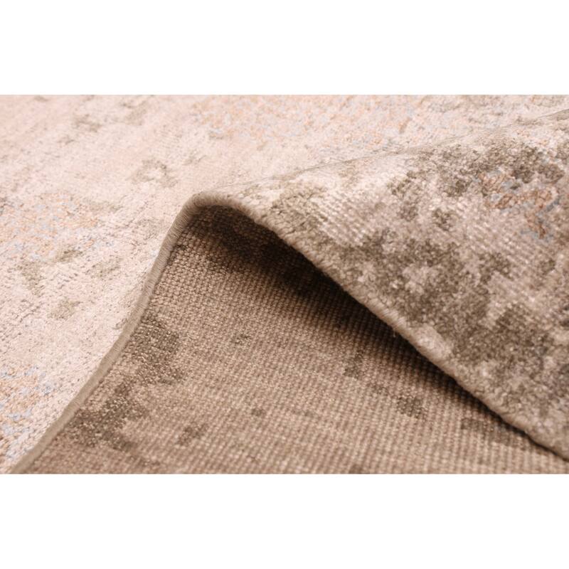 ECARPETGALLERY Hand-knotted Legacy Beige Silk Rug - 6'4 x 9'8