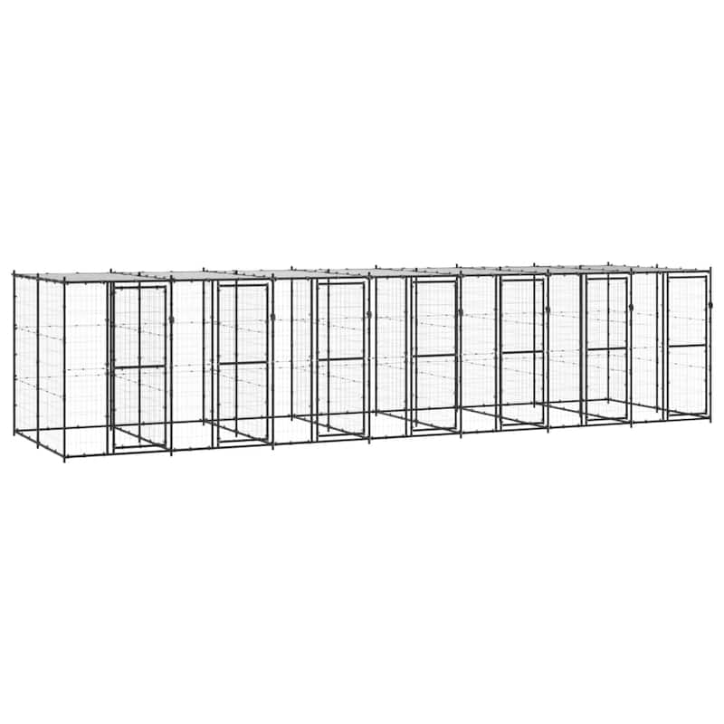 vidaXL Outdoor Dog Pen Pet Crate Kennel Cage Playpen House for Yard Steel