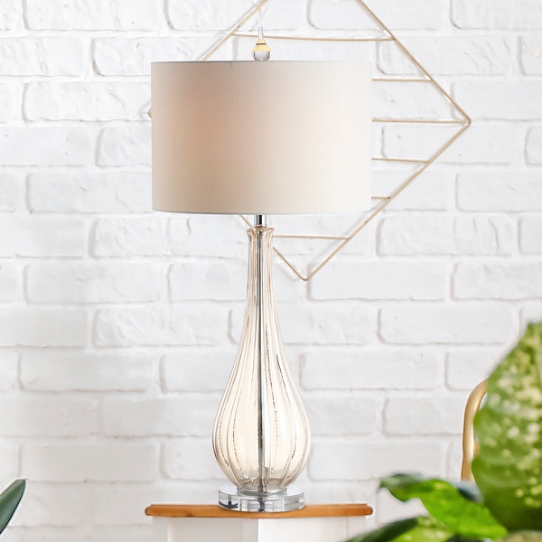 Gillian Drop 32.75 Glass crystal LED Table Lamp Champagne by Jonathan Y