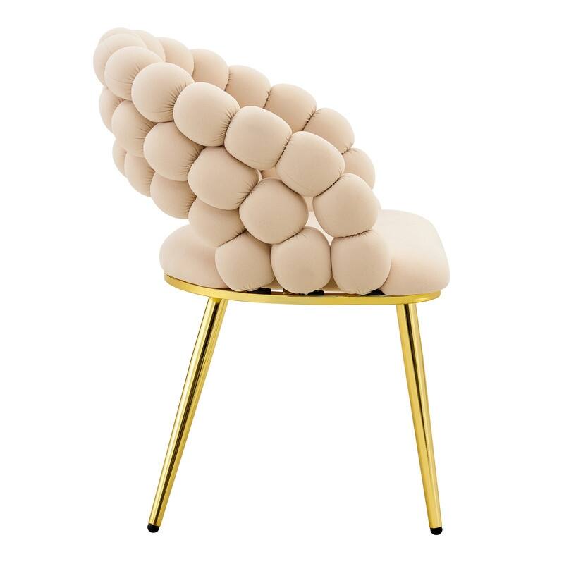 Set of 2 Velvet Bubble Link Chairs - Modern Sculptural Seating for Dining & Living Rooms