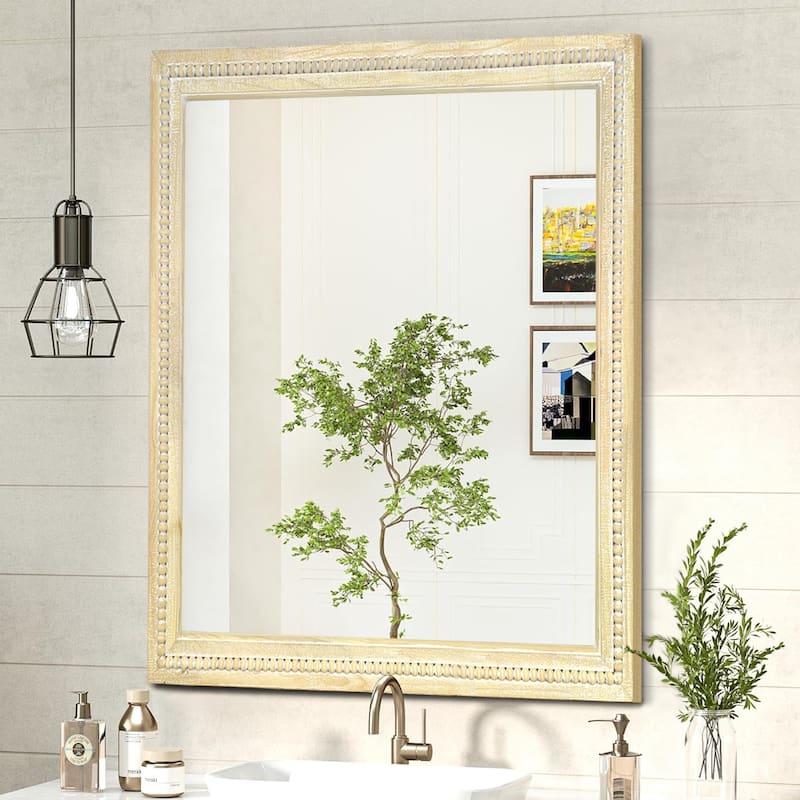 Country-Style Wooden Bead Mirror Enhances Your Home Style