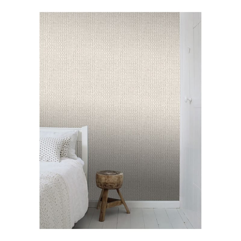 ESTA Home Hart Cream Chevron Fabric Wallpaper - 20.5 x 396 x 0.025