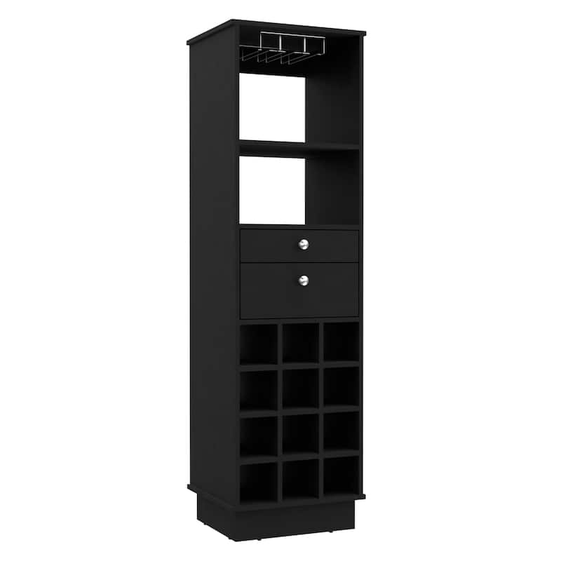 Classic Bar Cabinet with 2 Drawers, Glass Rack, - N/A