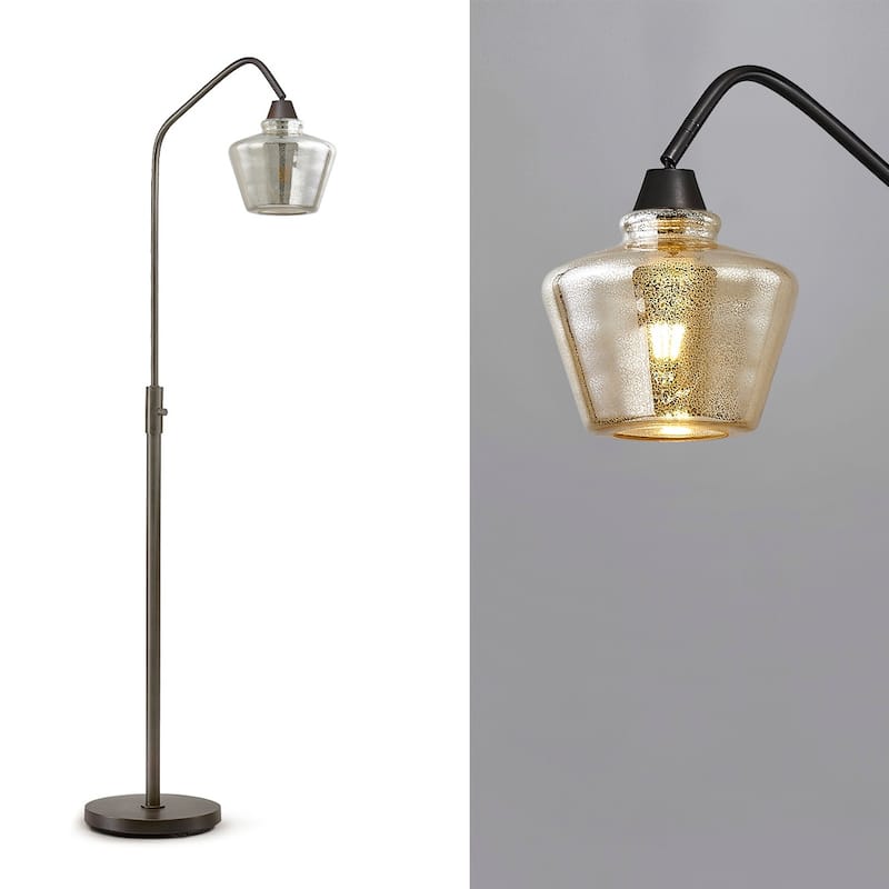 Midtown One Light Glass Shade 66"H Dimmable LED Floor Lamp with Vintage LED Bulb