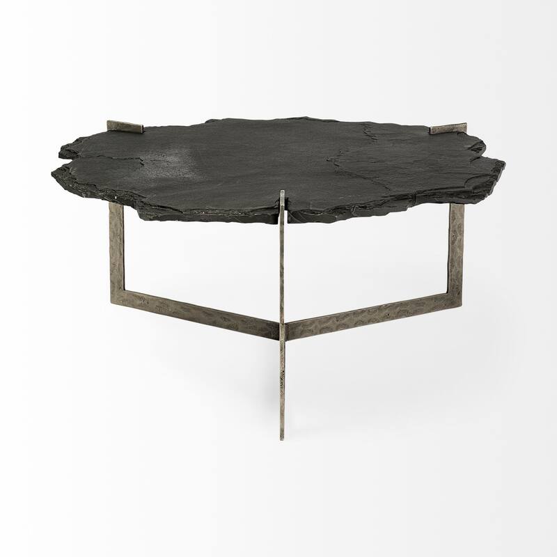 Shale I Black Slate Side Table
