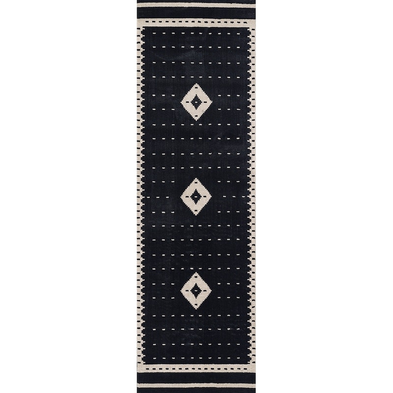 Momeni Noho Polyester Geometric Area Rug - 2' 3" x 7' 6" - Black - Runner