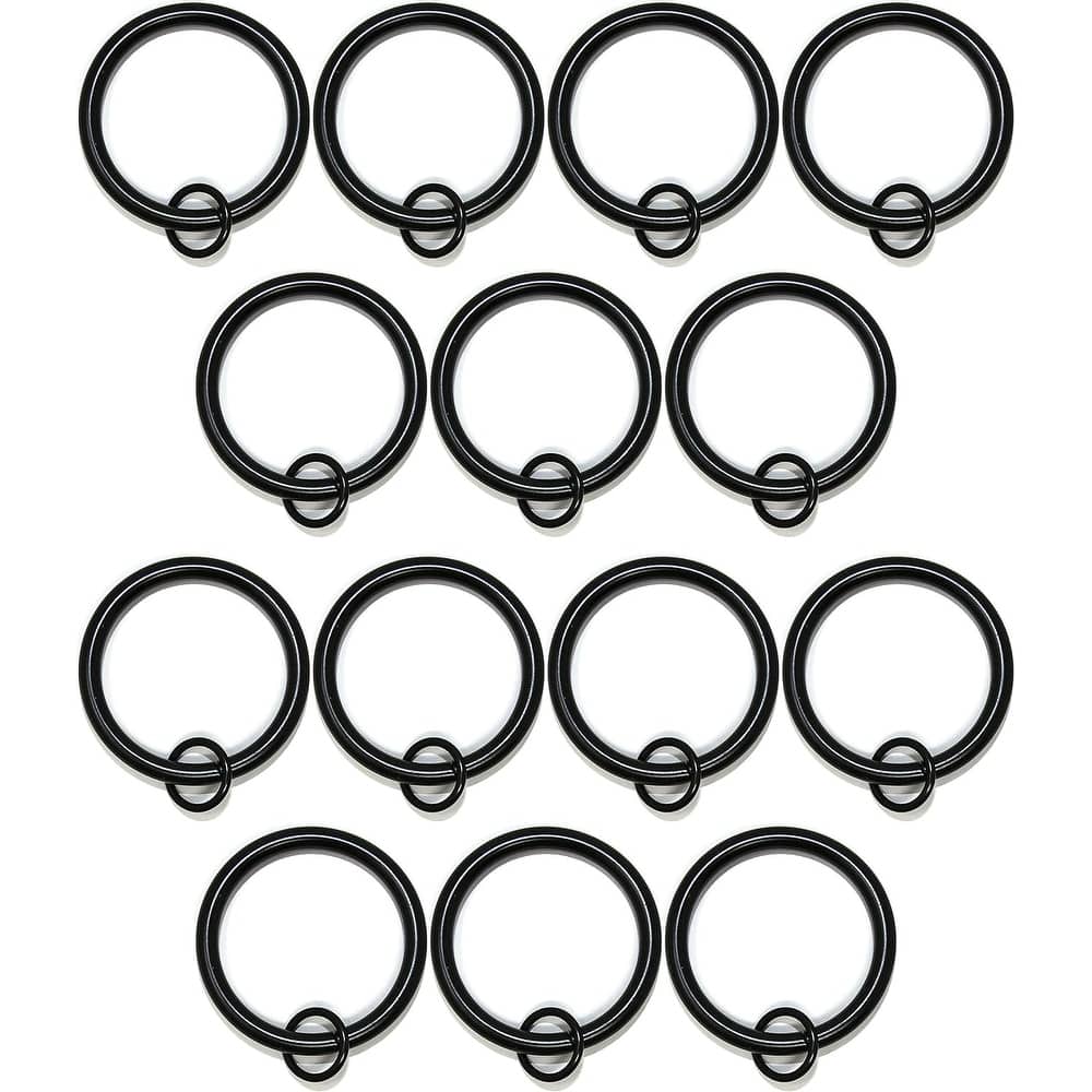Set of 14 Solid Metal Window Drapery Curtain Panel Ring with Eyelet, 1.5" Inner Diameter, Fits Up to 1.25" Rod