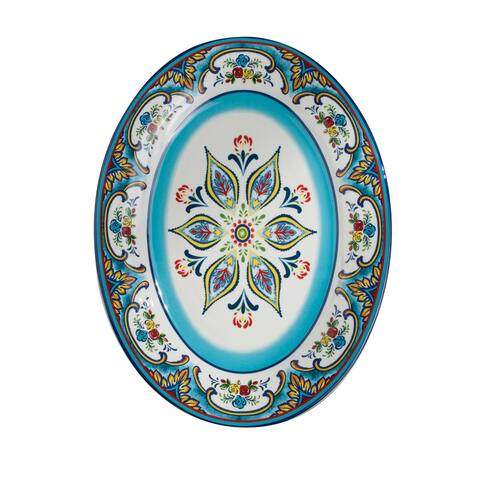 Euro Ceramica Zanzibar 16-Inch Oval Serving Platter