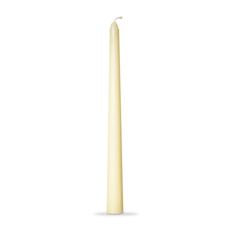 Color Studio 12" Traditional Taper Unscented Smokeless Paraffin Wax Candle Ivory, Set of 4, Burn Time 8 hrs. - Ivory