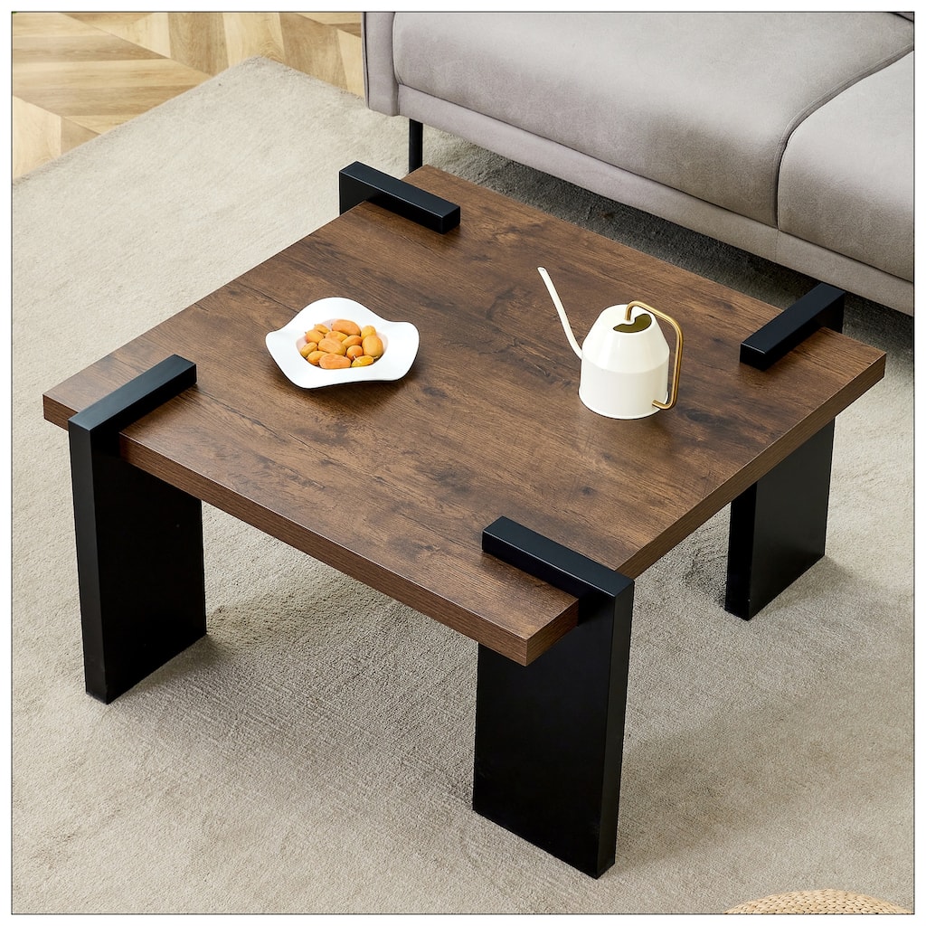 Walnut-colored MDF coffee table suitable for living rooms