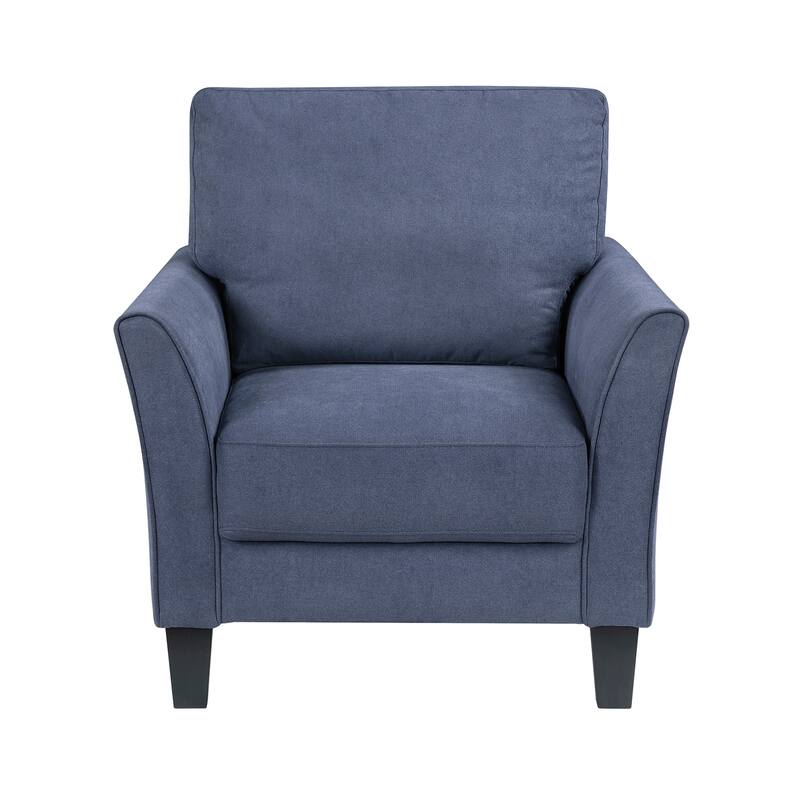 Felix 34" Textured Fabric Living Room Chair - Wood Finish Exposed Feet