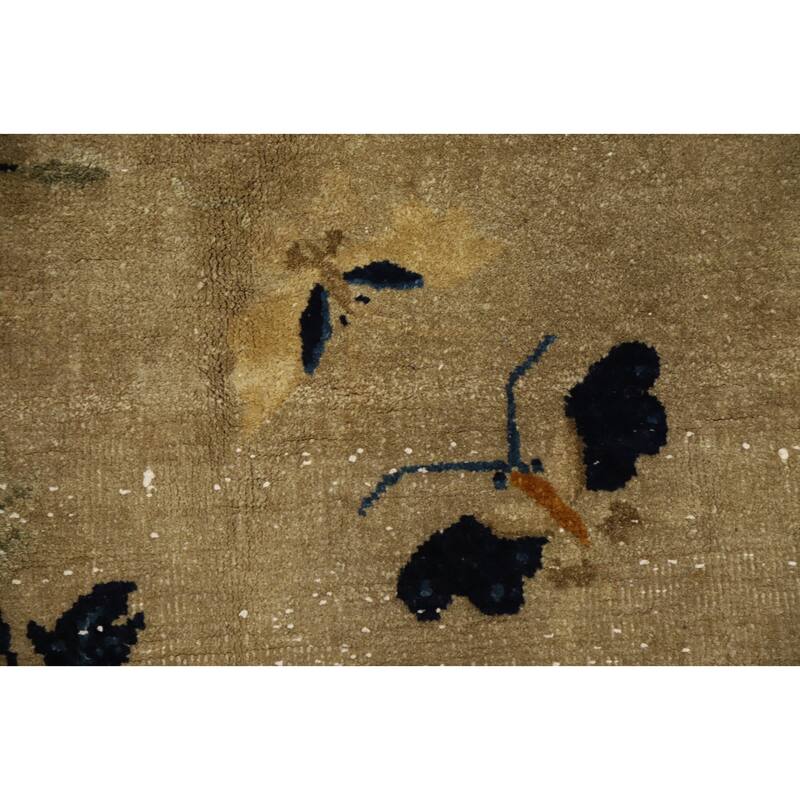 Hand Knotted Oriental 100% Wool Carpet Traditional Pictorial Yellow & Gold Art Deco Area Rug - 19' 0'' X 11' 9''