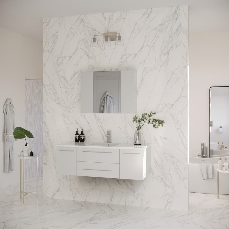 Fresca Lucera 48" Wall Mounted Single Basin Vanity Set with Cabinet,