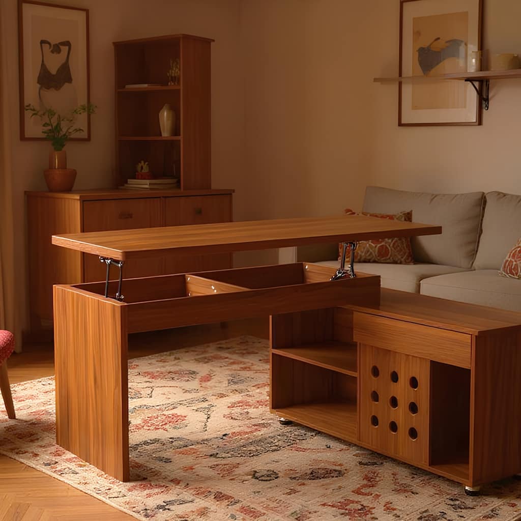 55.1" L-Shaped Adjustable Height Desk - Home Office Desk with Storage Drawers & Cabinet, Extendable Versatile Workstation