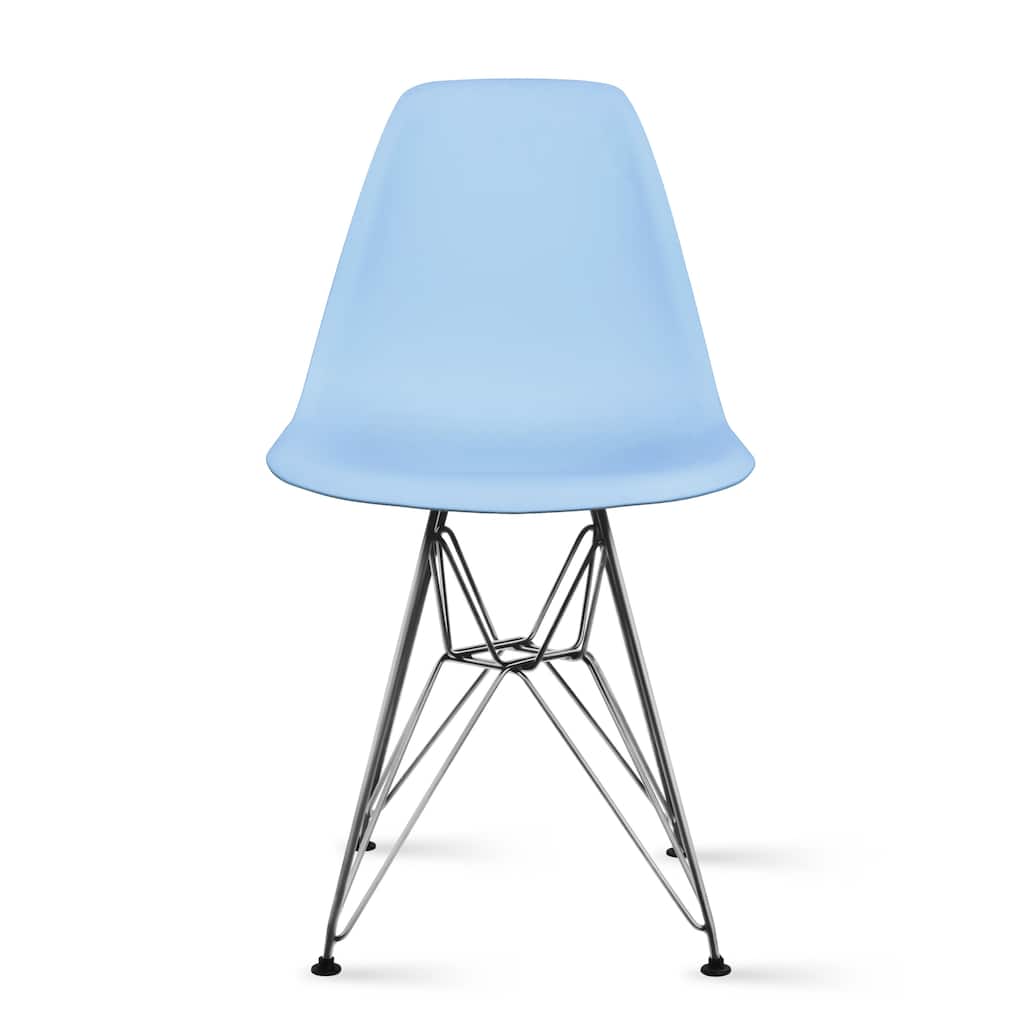 Designer Plastic Chairs Chrome Silver Wire Legs Retro Dining Accent Molded Shell Desk Office Work Chrome Base Kitchen