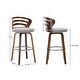 preview thumbnail 5 of 4, Porthos Home Elora Swivel Bar Stool - Wooden Legs & Fabric Upholstery