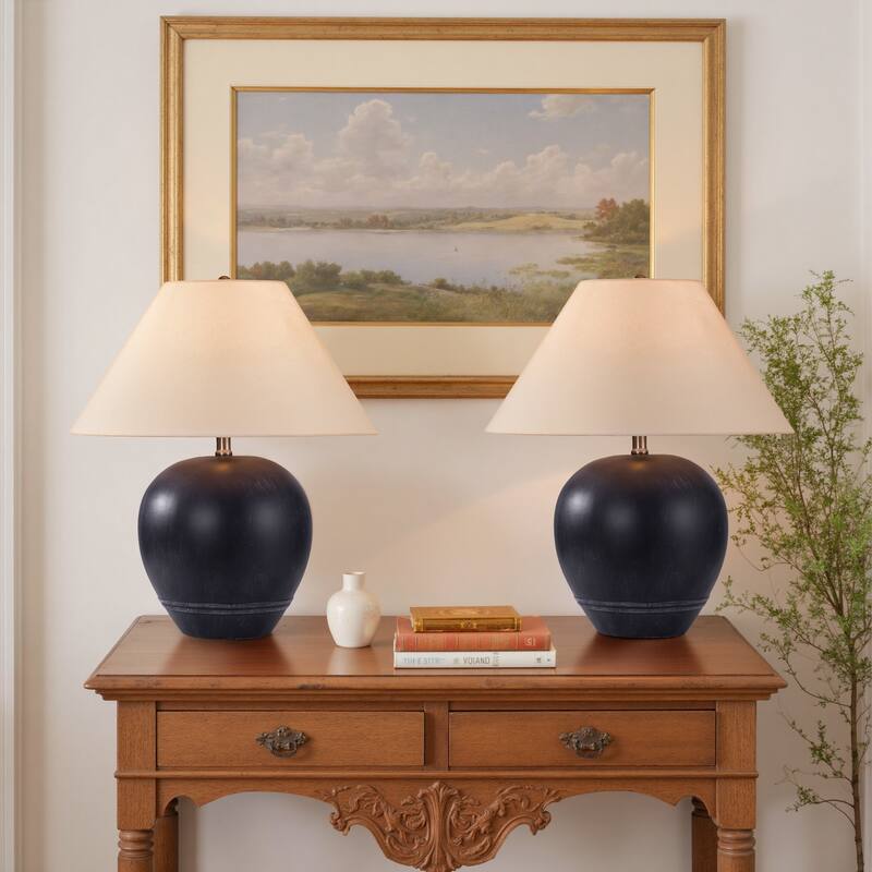 Ceramic Table Lamp with Linen Shade