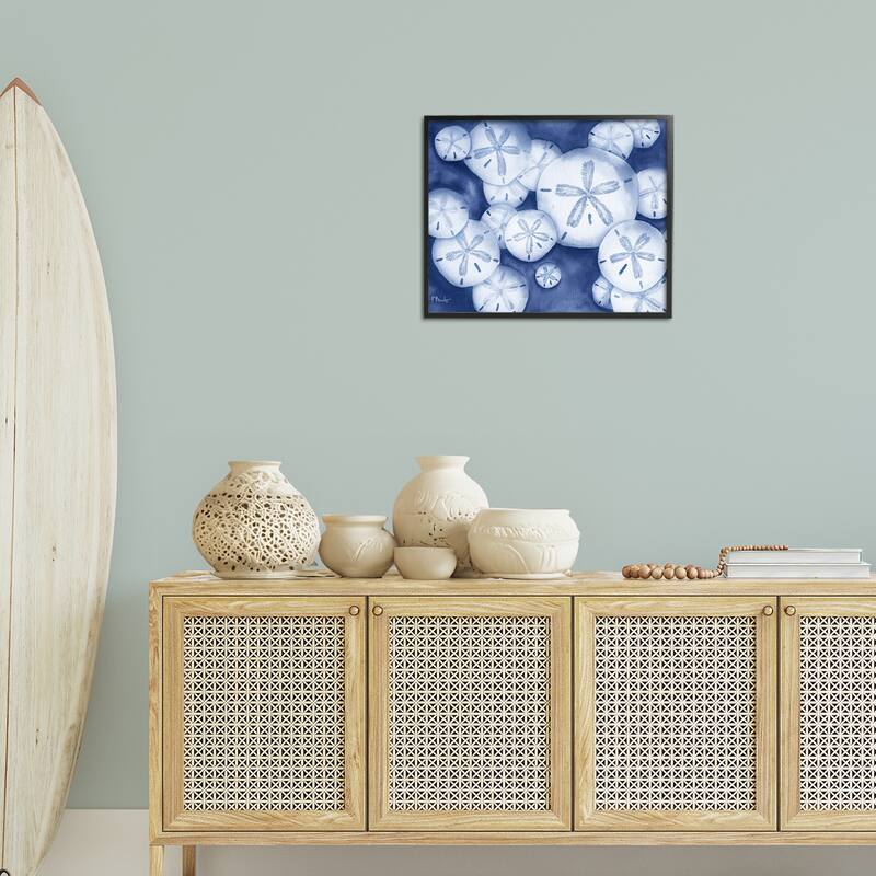 Stupell Watercolor Style Sand Dollars Framed Giclee Art Design By Paul Brent