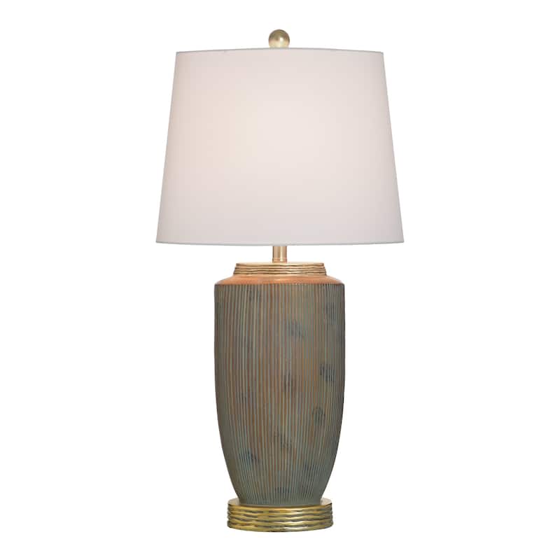 StyleCraft Poly Table Lamp - Raffine Gold & Grey - White Shade