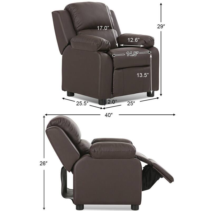 Gymax Deluxe Padded Kids Sofa Armchair Recliner Headrest Children w/ - See Details
