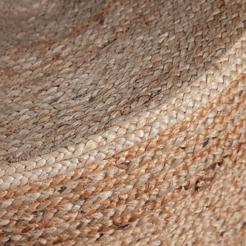 Accent Stool, 25 Inch, Round Natural Brown Jute Seat, Wood Legs