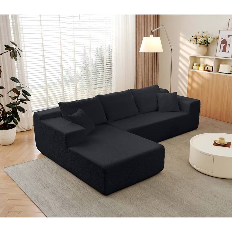Chenille Cloud Modular Couch L-shaped Sectional Sofa with Chaise