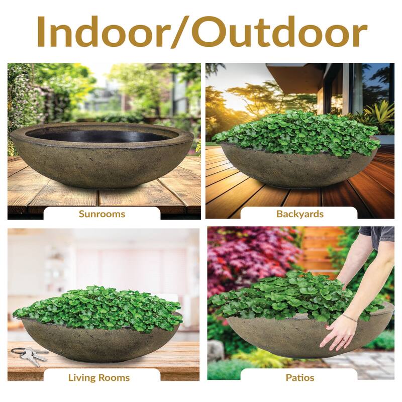 Sunnydaze Percival Outdoor Double-Walled Flower Pot Planter - 20.75"