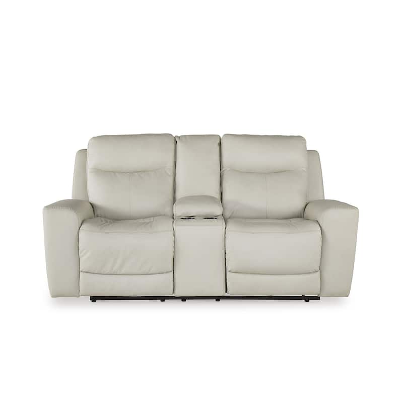 Signature Design by Ashley Mindanao Coconut Power Reclining Loveseat with Console - 79"W x 42"D x 43"H