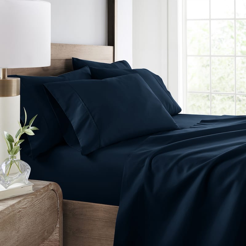 Becky Cameron Double Brushed Deep Pocket 6 Piece Sheet Set - Full - Navy