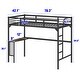 preview thumbnail 4 of 8, Black Twin Size Metal Loft Bed with Desk and Guardrails