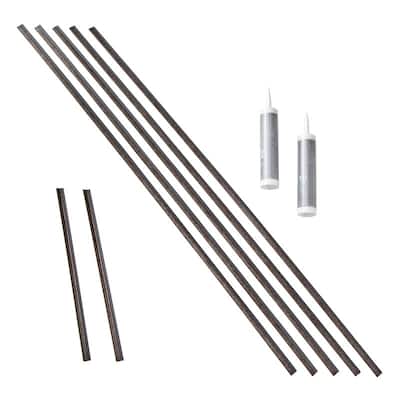 Fasade Backsplash Large Profile Accessory Kit in Smoked Pewter