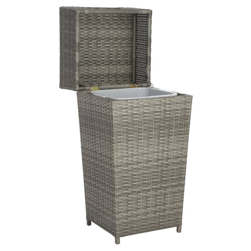 SAFAVIEH Outdoor Mazeli Trash Bin (Fully Assembled)