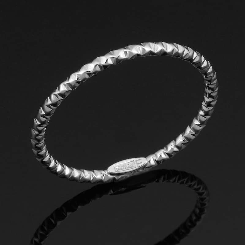 14k Yellow White or Rose Gold 1.5 millimeter Diamond-cut Stackable Ring - White - 9