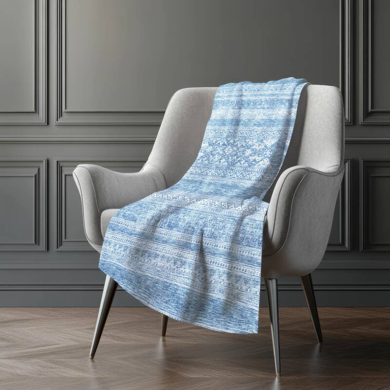 Premium Machine Washable Boho Moroccan Sherpa Throw Blanket