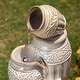 preview thumbnail 23 of 23, Glitzhome 27-Inch 4 Tier Embossed Pattern LED Ceramic Pots Fountain