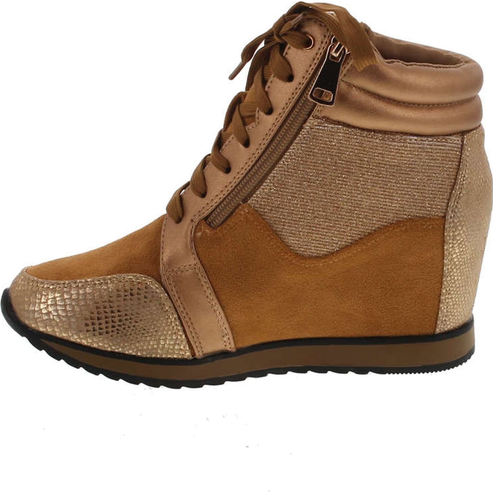 wedge sneakers tan