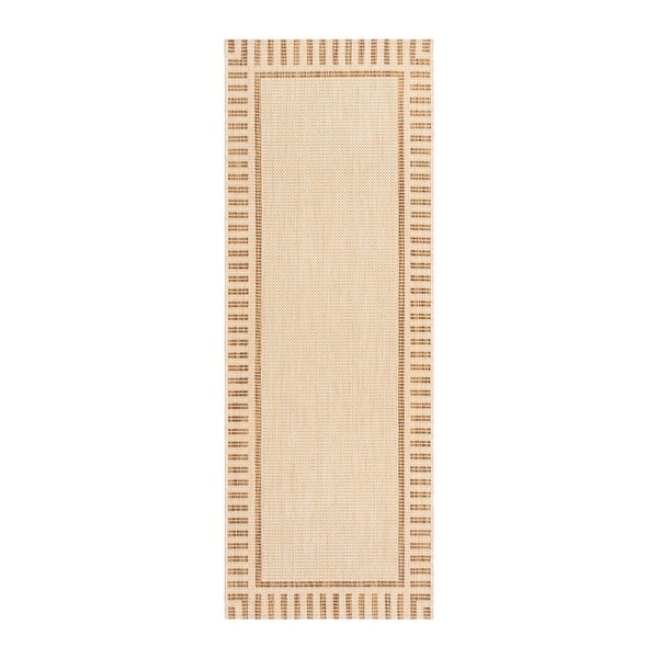 Outdoor Area Rug - 2'4"x6' - Sand/ Chestnut