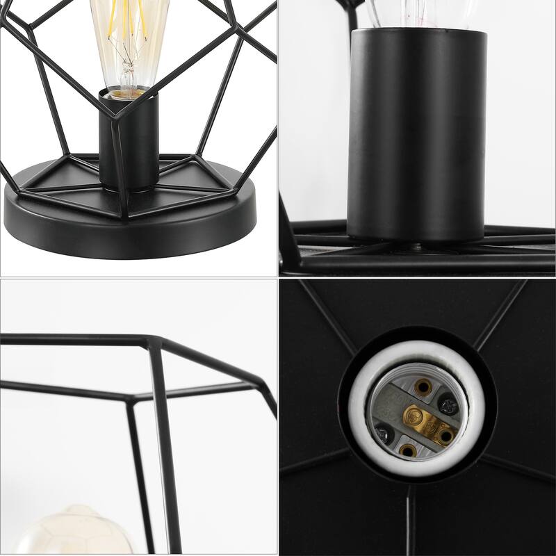 James 10" Metal/Marble LED Table Lamp, Brass by JONATHAN Y