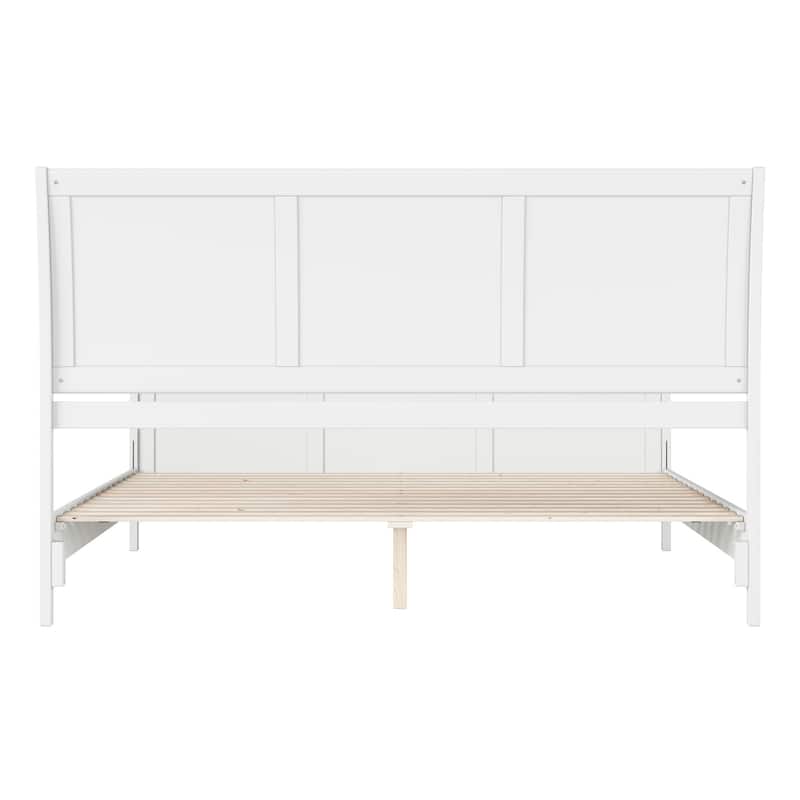 Valencia Solid Wood Low Profile Sleigh Platform Bed with Matching Footboard