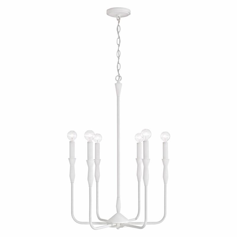 Paloma 6-light Hanging Chandelier - 30.25"H x 20"W - Textured White