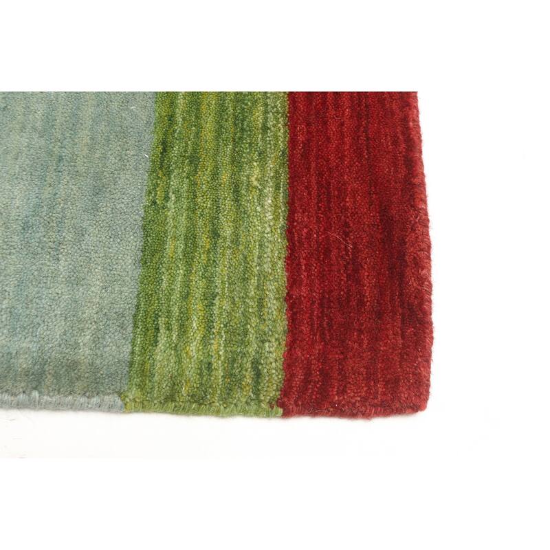 ECARPETGALLERY Hand Loomed Kashkuli Gabbeh Aqua Wool Rug - 4'1 x 5'9