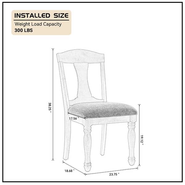 dimension image slide 0 of 3, Extendable Wooden Dining Table Set with 6 Pieces of Chair Solid Wood Curved Oval for 4-6 People