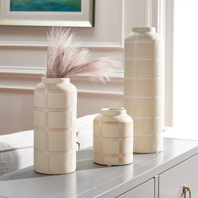 SAFAVIEH Luette Ceramic Decorative Vase (Set of 3) - 5Wx5Dx15H