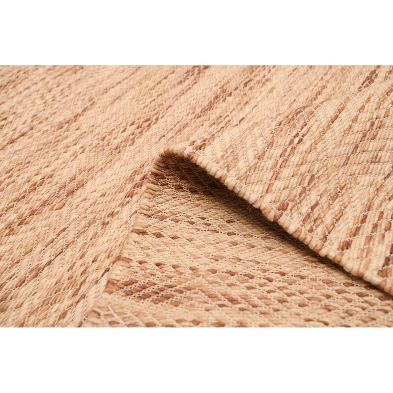 ECARPETGALLERY Braid weave Sienna Cream Wool Rug - 5'1 x 7'8