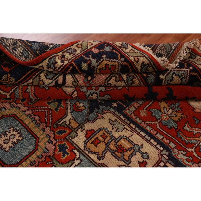 Traditional Heriz Serapi Indian Area Rug Handmade Wool Carpet - 8'11" x 11'11"