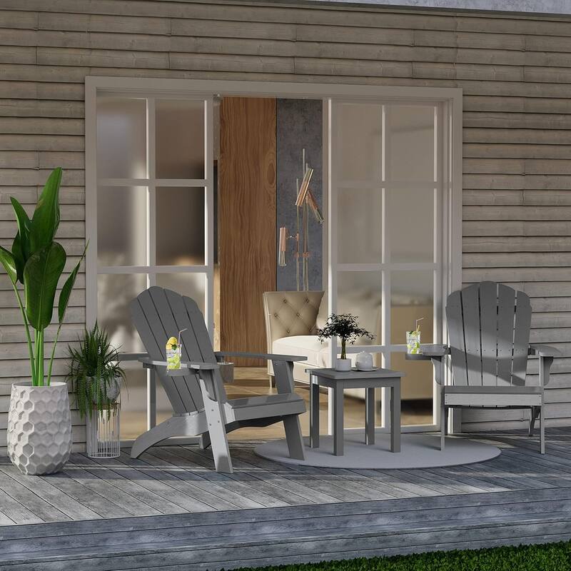 WINSOON HIPS Oversized Adirondack Chair with Cup-Holder